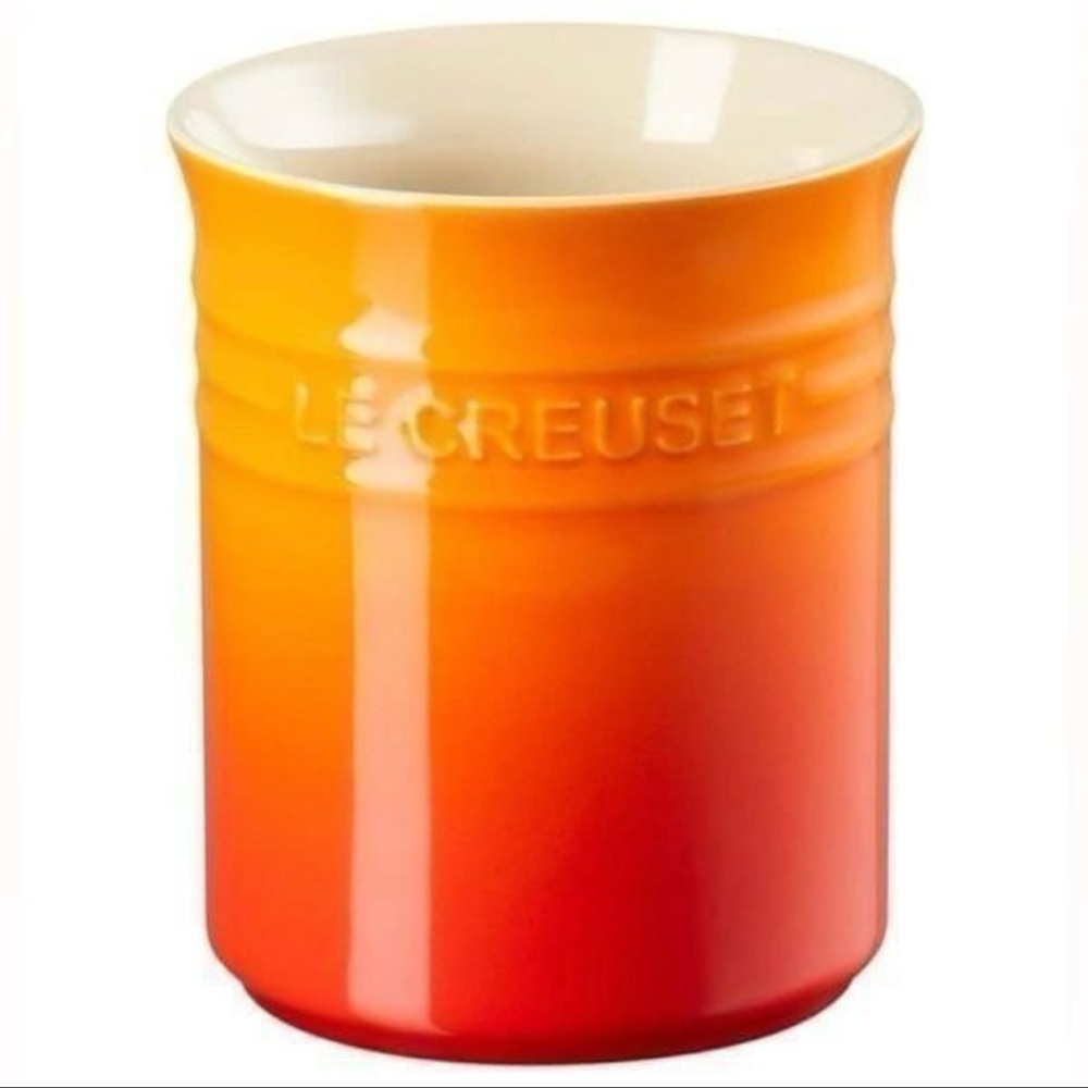 NEW with Tags Le Creuset Flame Orange and Red 1L Utensil Holder